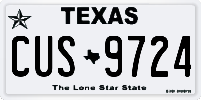 TX license plate CUS9724