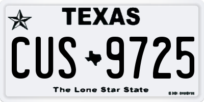 TX license plate CUS9725
