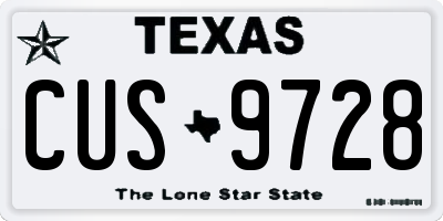 TX license plate CUS9728