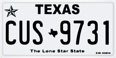 TX license plate CUS9731