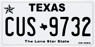 TX license plate CUS9732