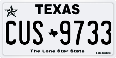 TX license plate CUS9733
