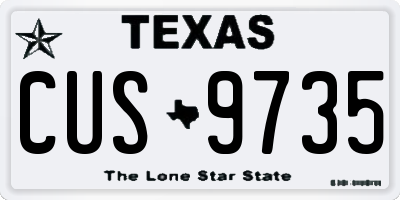 TX license plate CUS9735