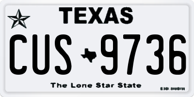 TX license plate CUS9736