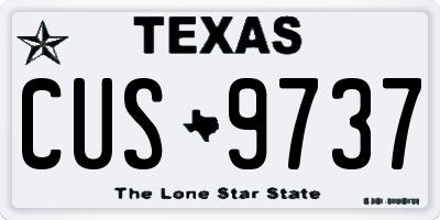 TX license plate CUS9737