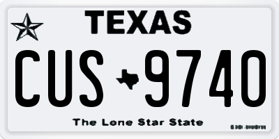 TX license plate CUS9740