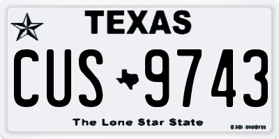 TX license plate CUS9743