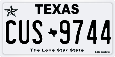 TX license plate CUS9744