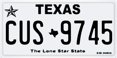 TX license plate CUS9745