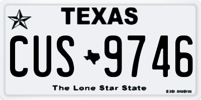TX license plate CUS9746