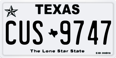 TX license plate CUS9747