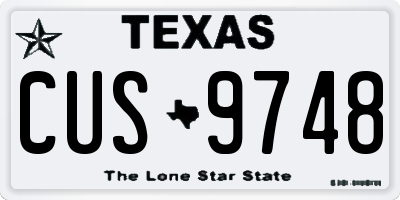 TX license plate CUS9748