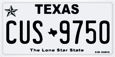TX license plate CUS9750