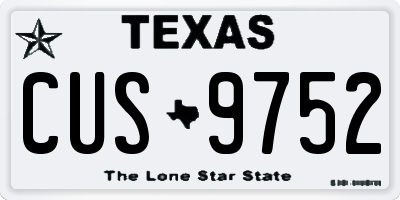 TX license plate CUS9752