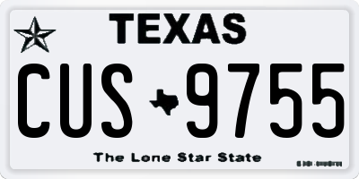 TX license plate CUS9755