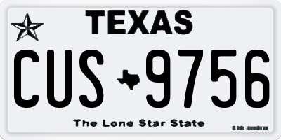 TX license plate CUS9756