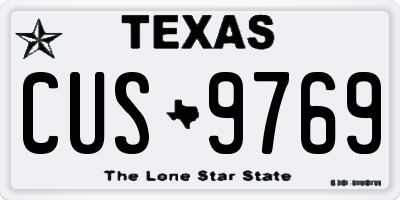 TX license plate CUS9769