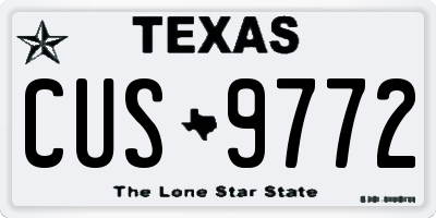 TX license plate CUS9772