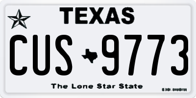 TX license plate CUS9773