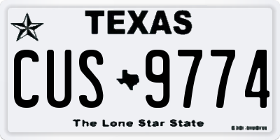 TX license plate CUS9774