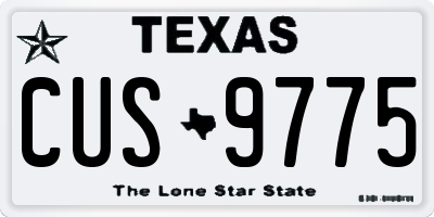 TX license plate CUS9775