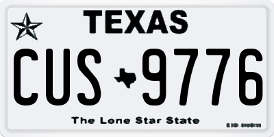 TX license plate CUS9776