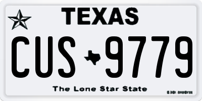TX license plate CUS9779