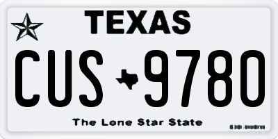 TX license plate CUS9780