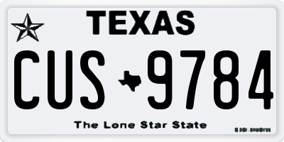 TX license plate CUS9784
