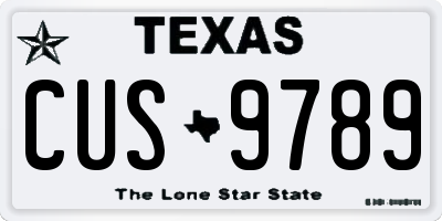 TX license plate CUS9789