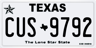 TX license plate CUS9792