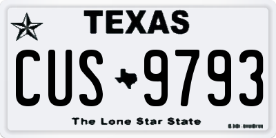 TX license plate CUS9793