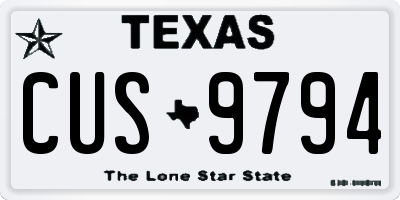TX license plate CUS9794