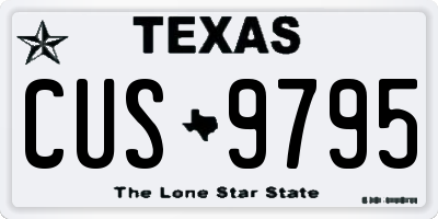 TX license plate CUS9795