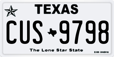 TX license plate CUS9798