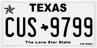 TX license plate CUS9799