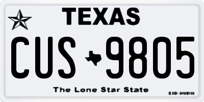 TX license plate CUS9805