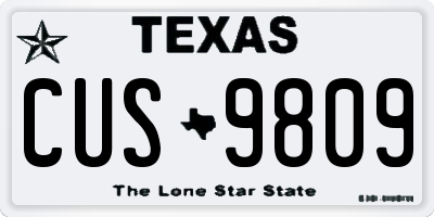 TX license plate CUS9809