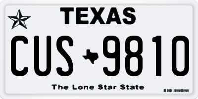 TX license plate CUS9810