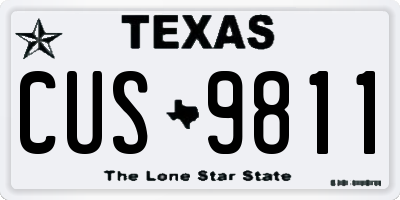 TX license plate CUS9811