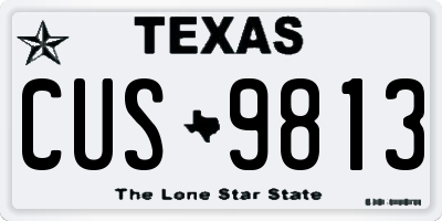TX license plate CUS9813