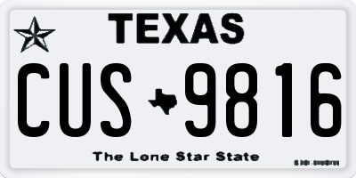 TX license plate CUS9816