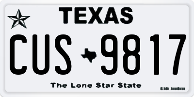 TX license plate CUS9817