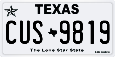 TX license plate CUS9819