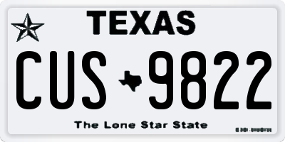 TX license plate CUS9822