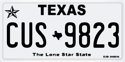 TX license plate CUS9823