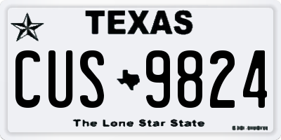 TX license plate CUS9824