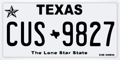 TX license plate CUS9827