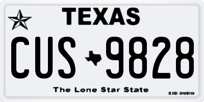 TX license plate CUS9828