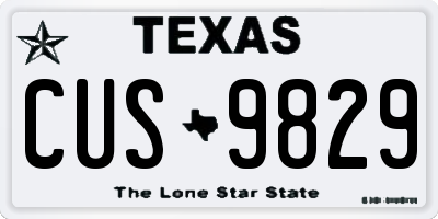 TX license plate CUS9829